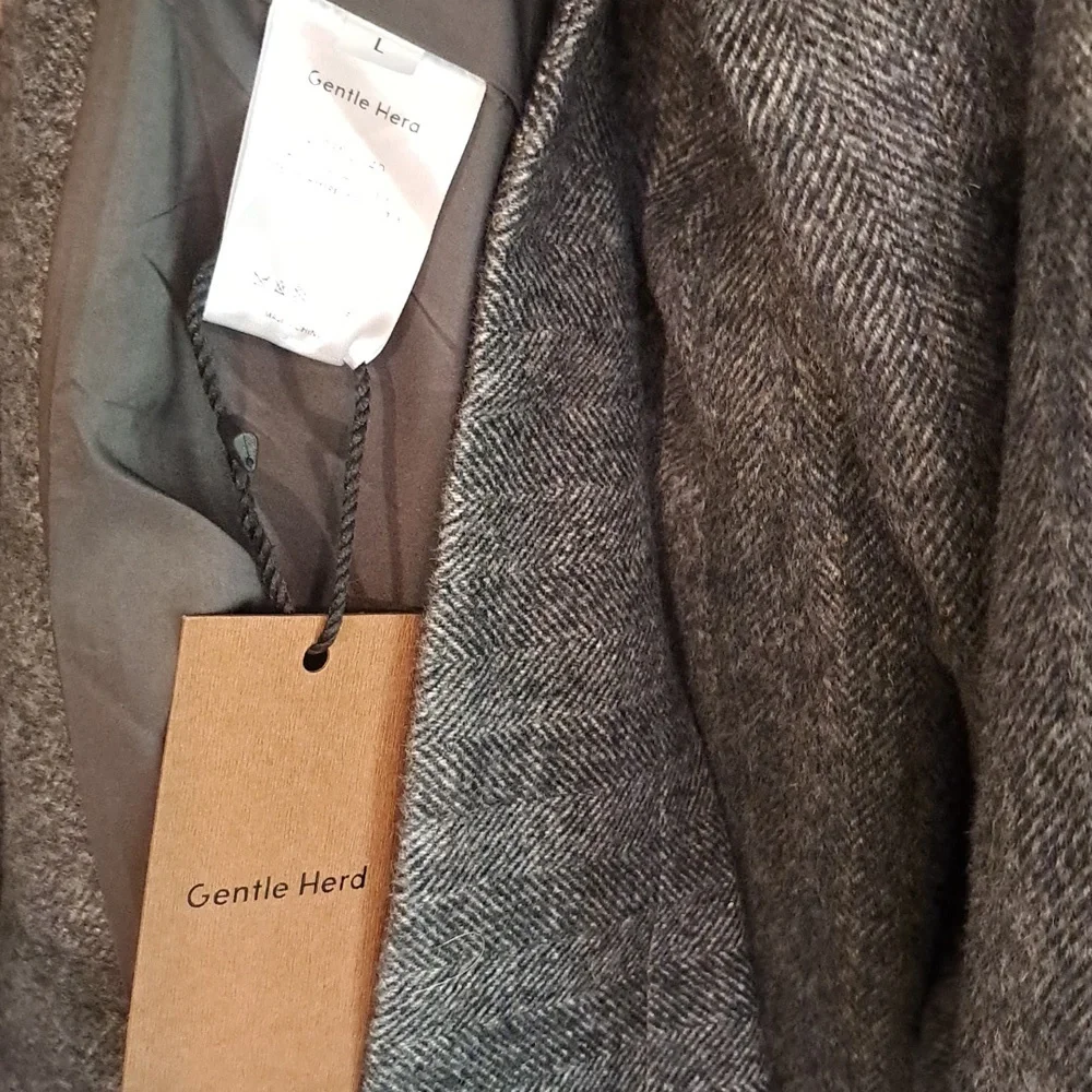 NWT Single Breasted Wool-Cashmere Overcoat (Grey) - Gentle Herd - Picture 15 of 16
